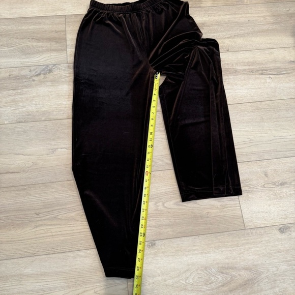 Bob Mackie Women’s Velvet High-Rise Wide-Leg Pull on Brown Trousers Large EUC - Picture 7 of 9